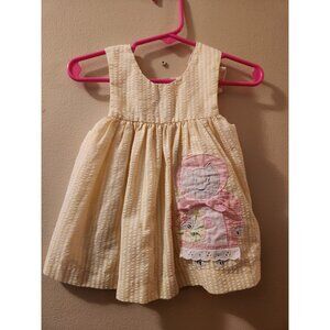 Dainty Delights Vintage Yellow Cat Dress Size 12 Months